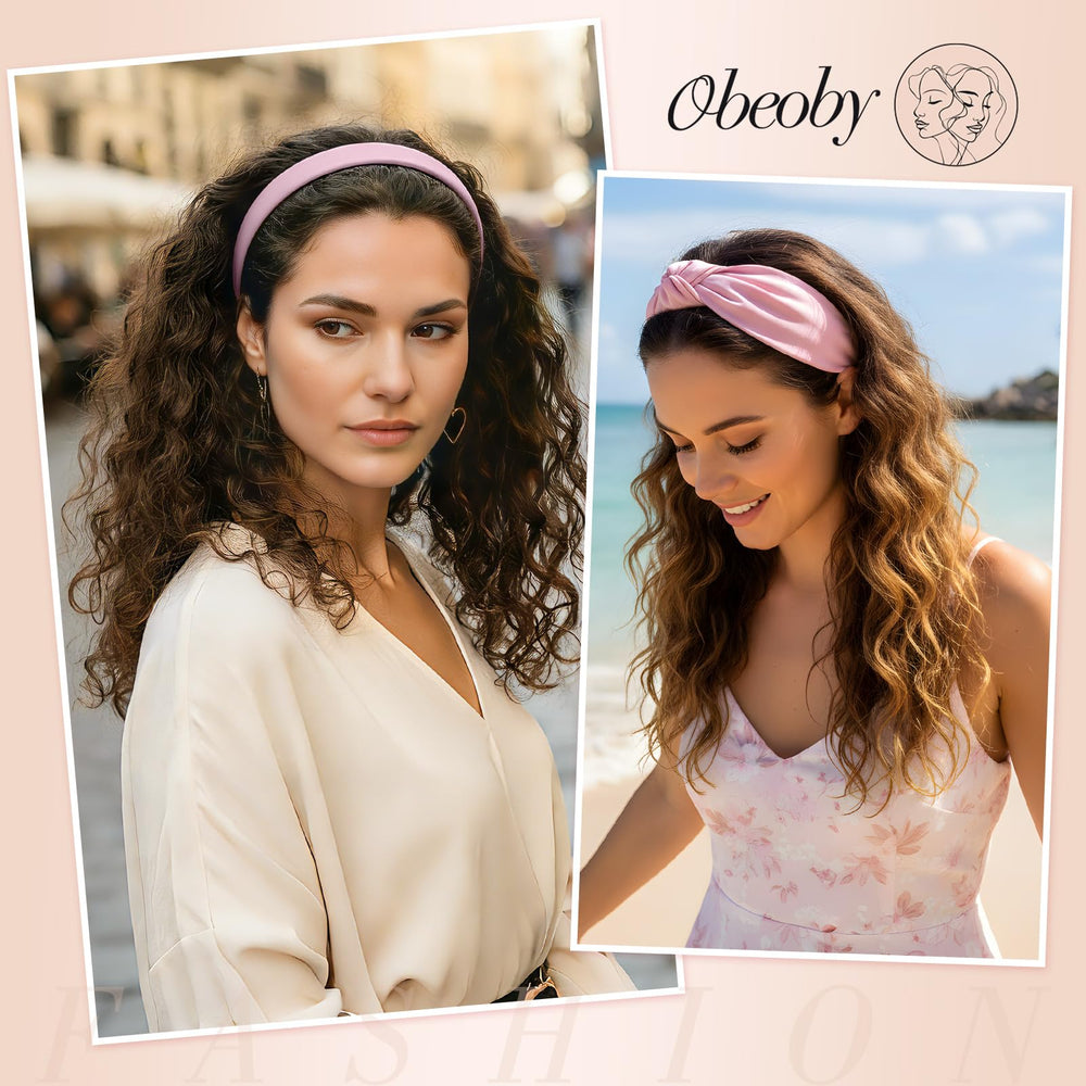 obeoby knotted-style headband front view demonstrating secure non-slip fit benefit