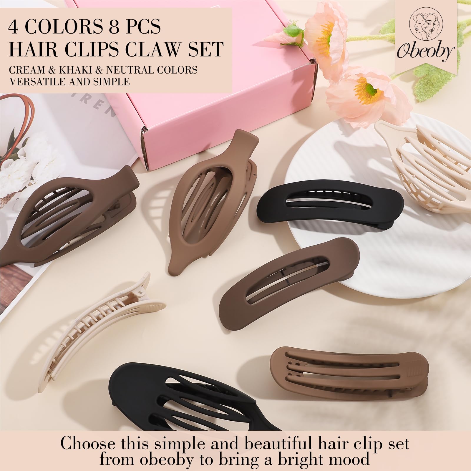 obeoby large claw clip securing a bun for strong hold benefit