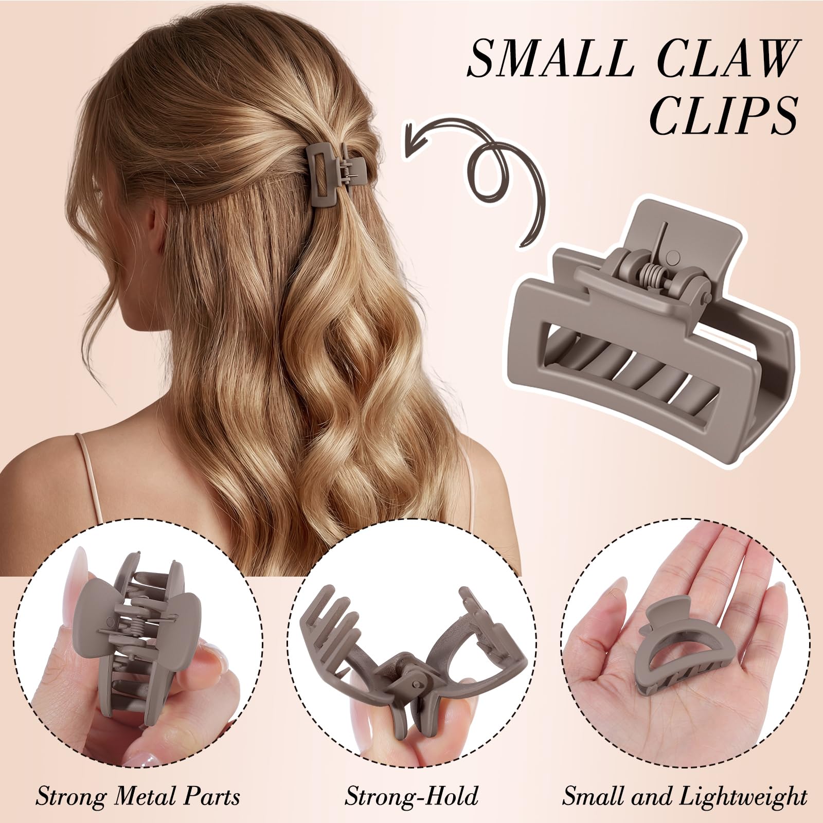 obeoby matte black clip securing short hair, providing discreet hold and low profile