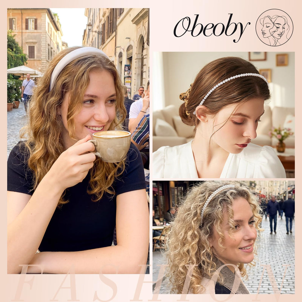 obeoby model wearing headband with updo showing elegant wedding styling