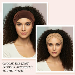obeoby six neutral headbands laid flat to show color options and versatility
