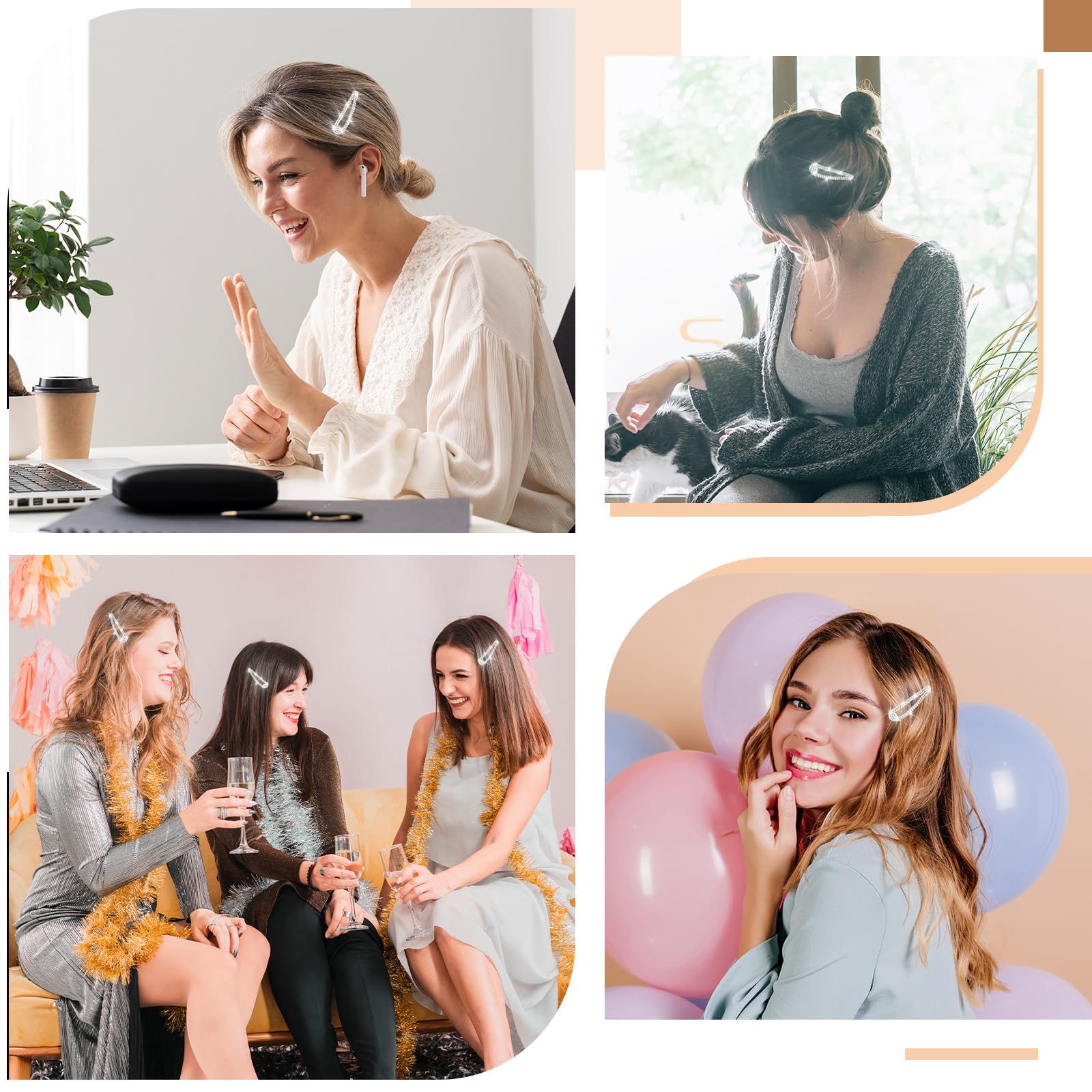 obeoby six clips laid flat showing complete set for coordinated styling
