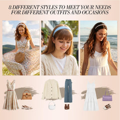 obeoby headbands styled with summer dress and denim, versatile looks