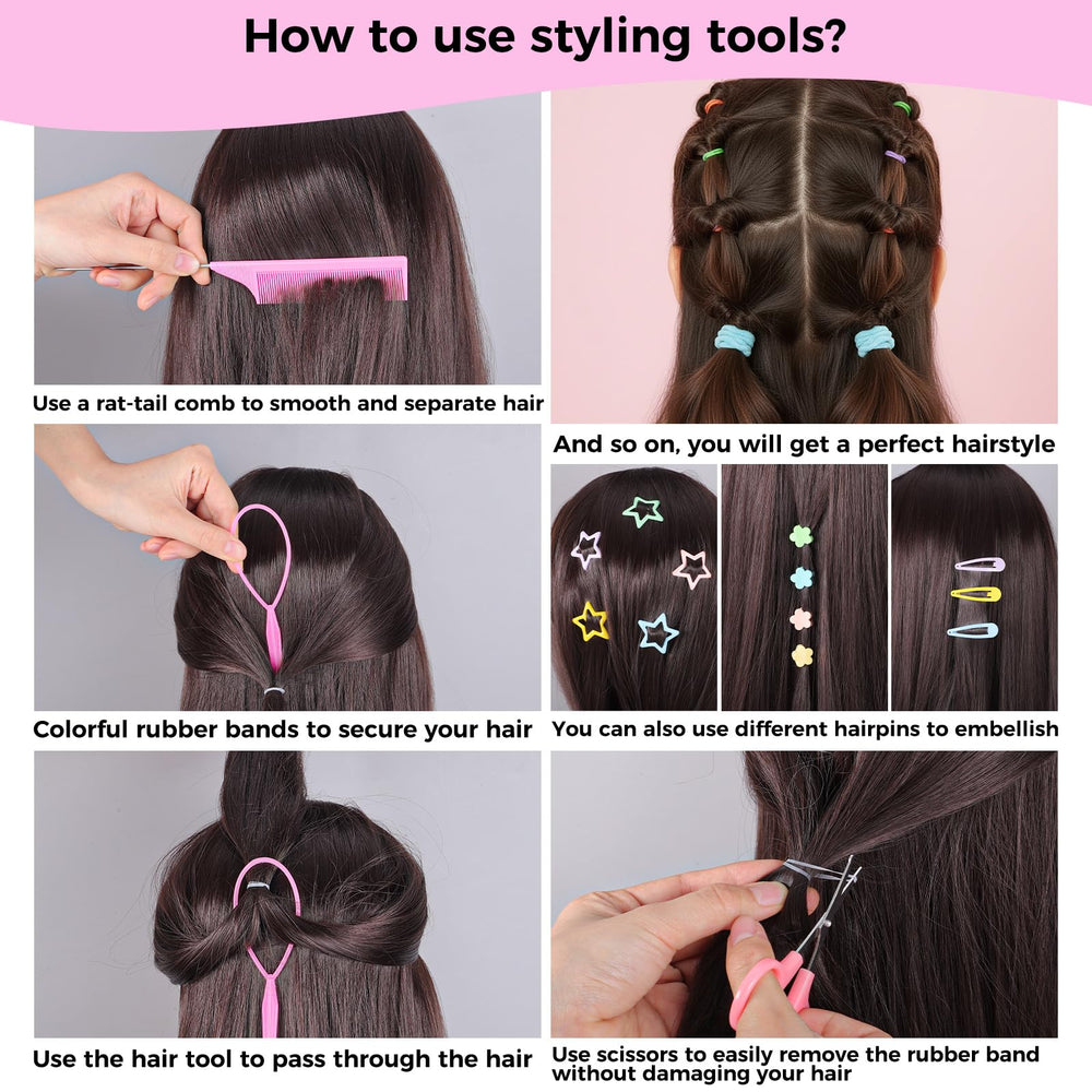 obeoby styling tools layout showing combs and scissors for easier styling