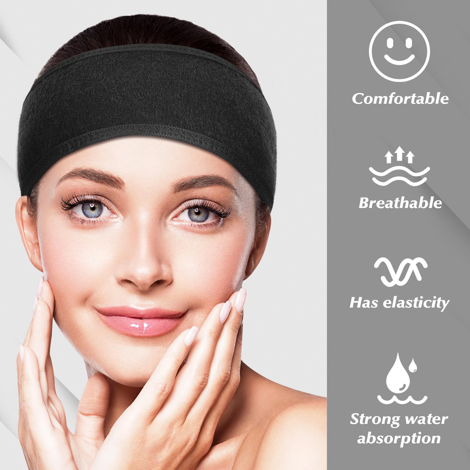 obeoby woman wearing headband during skincare routine keeps hair away for clarity