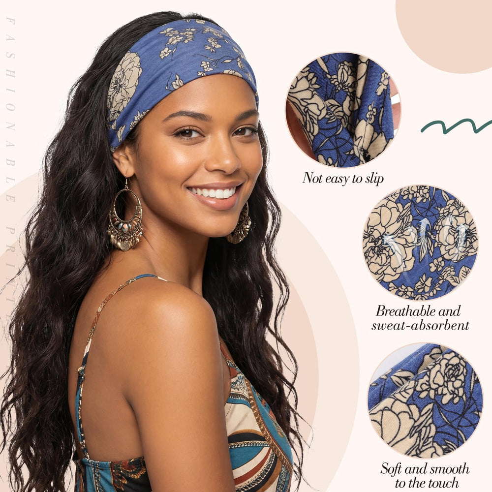 obeoby headband worn with front knot showing vintage look and comfort