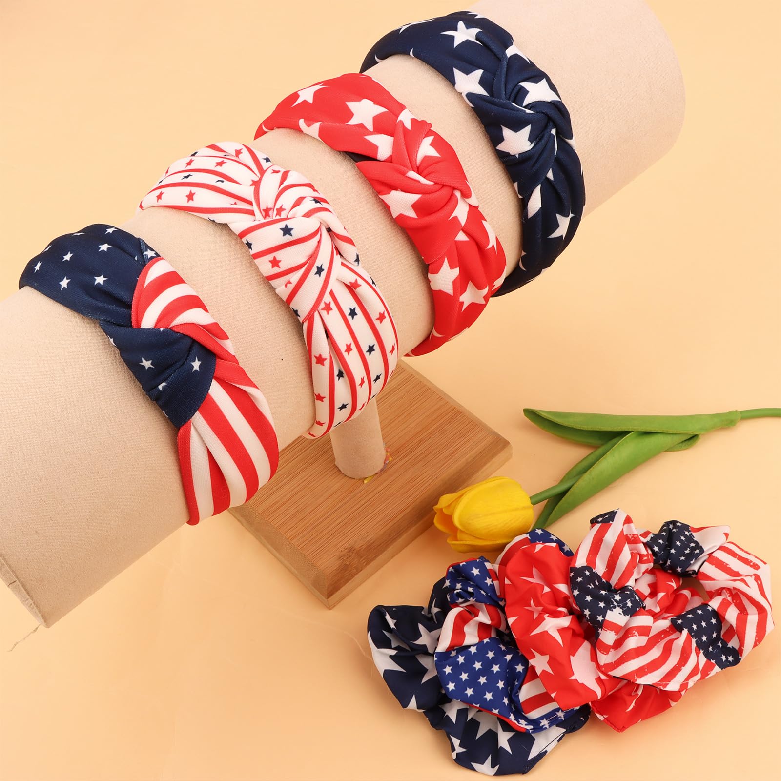 Oblihumoy accessories worn at a summer BBQ to complement patriotic outfits