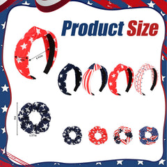 Oblihumoy scrunchies stacked to show star and stripe patterns for easy matching