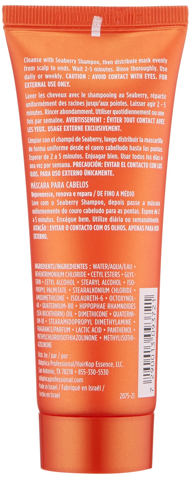 Obliphica applying mask to hair ends, demonstrating deep-hydration and reduced breakage
