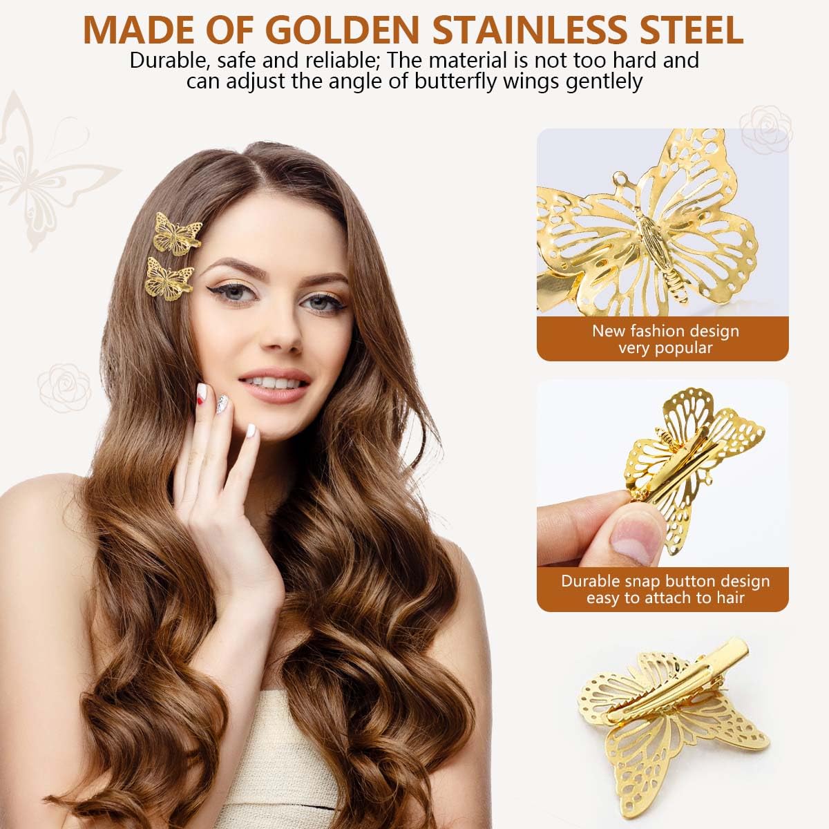 OBTANIM clip in hair styled side view secures hair attractively