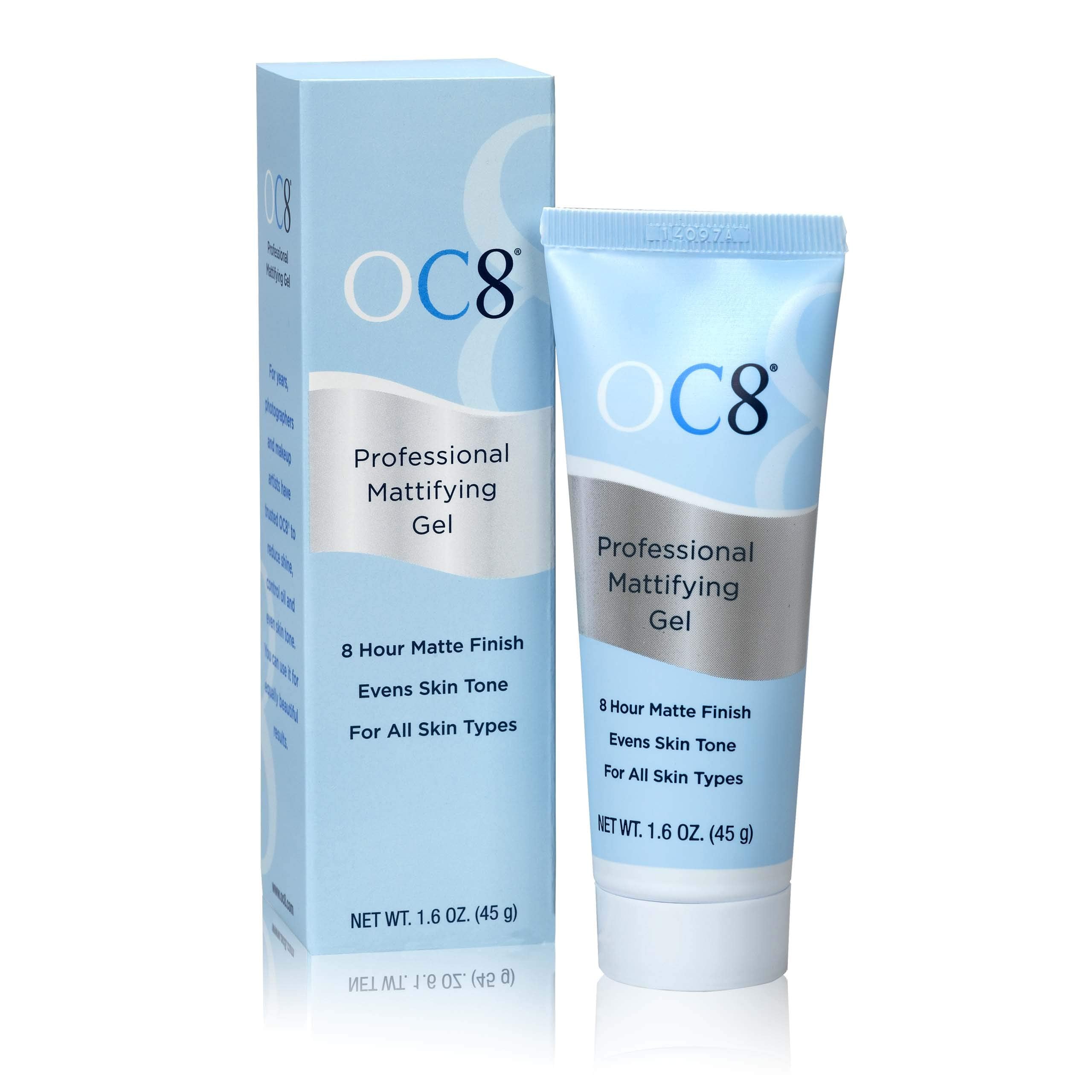 OC8 front packaging shows tube and matte finish benefit