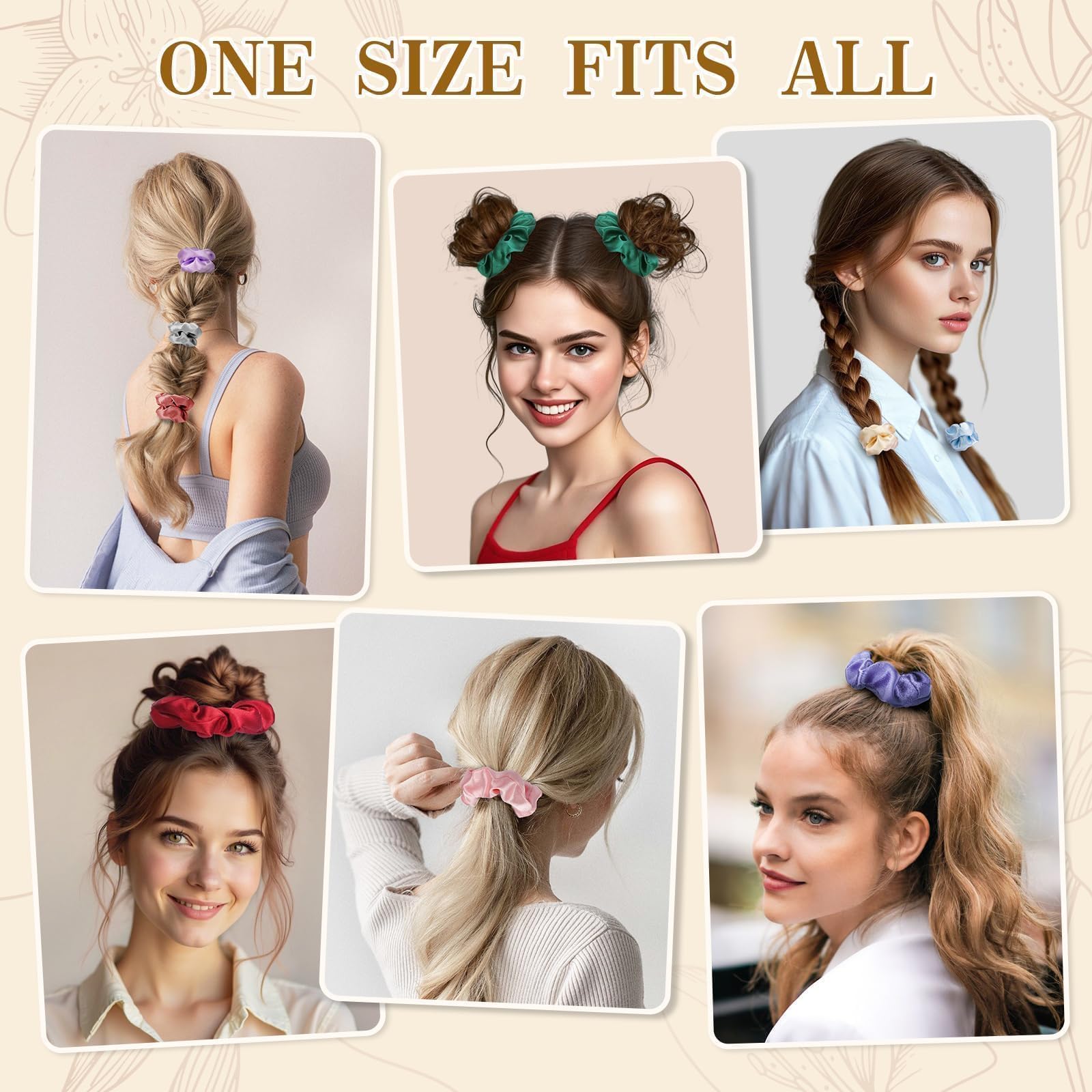OCATO scrunchie next to coin demonstrating size and stretch for most hair types