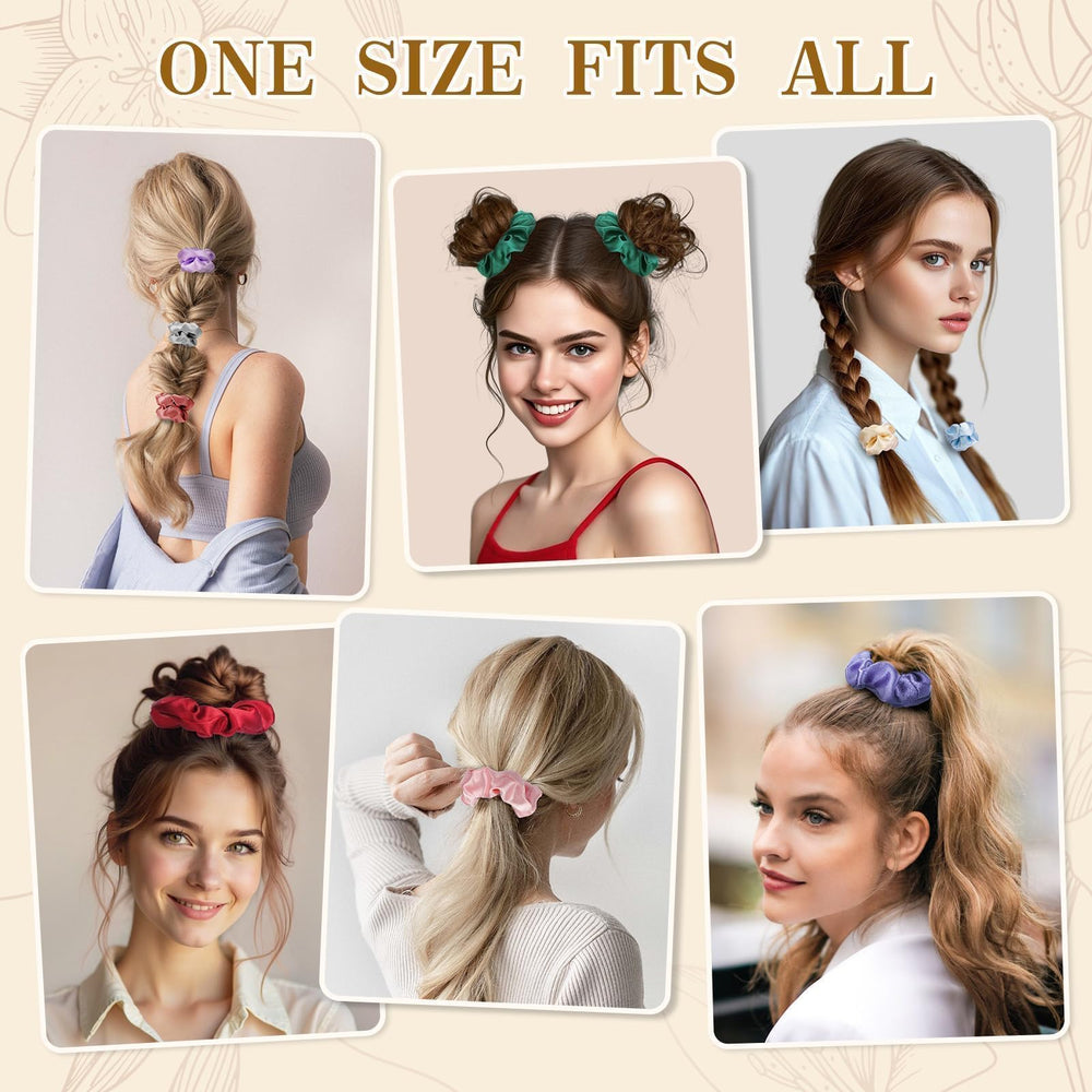 OCATO scrunchie next to coin demonstrating size and stretch for most hair types