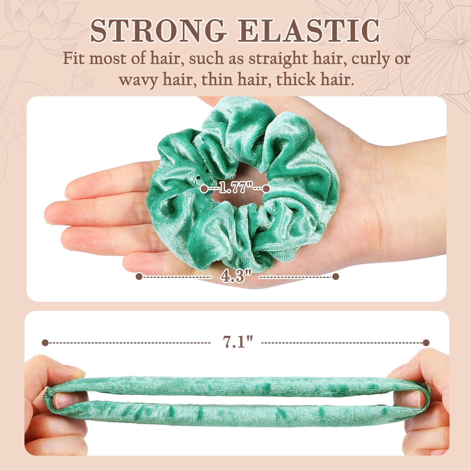 OCATO single scrunchie detail showing elastic core and secure stretch