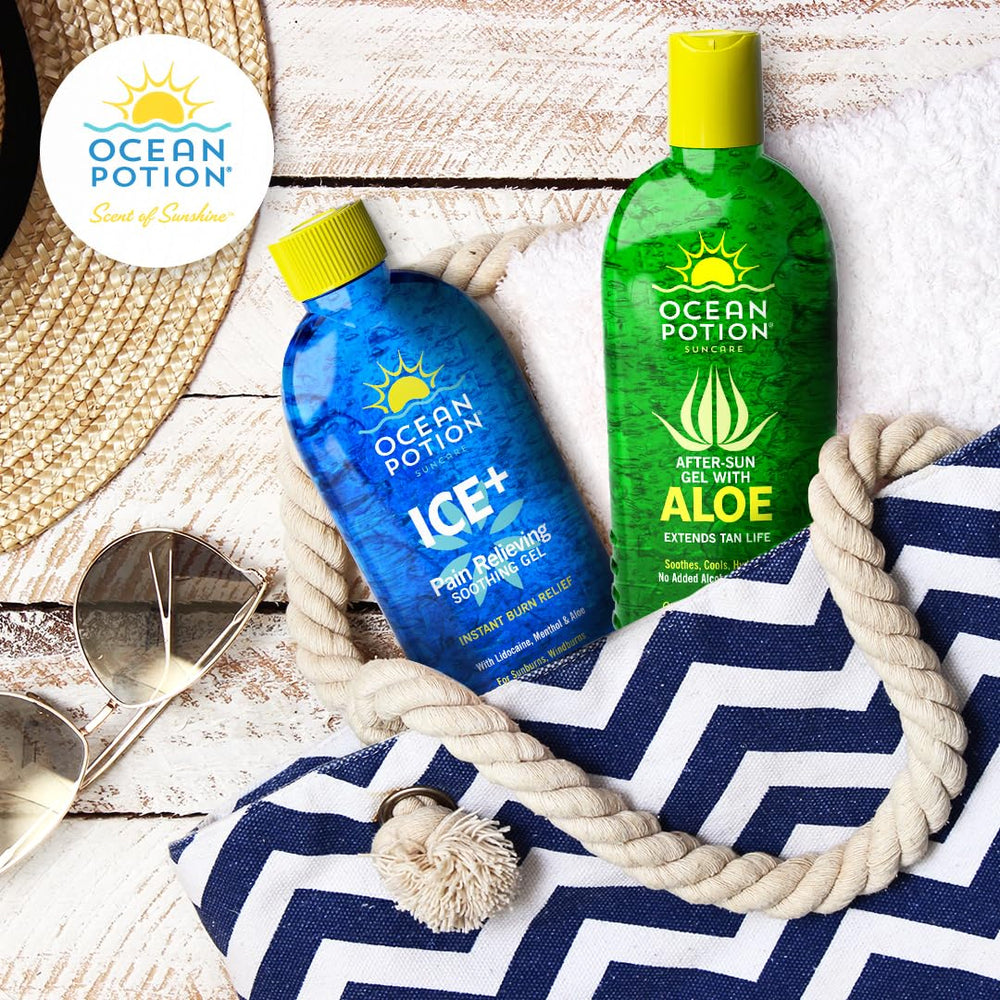Ocean Potion applied on forearm demonstrating soothing effect after sun