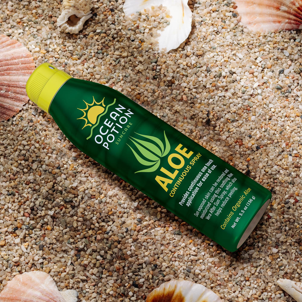 Ocean Potion back label close-up showing aloe and botanical ingredients