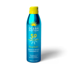 Ocean Potion front packaging shows SPF 50 protection and benefits
