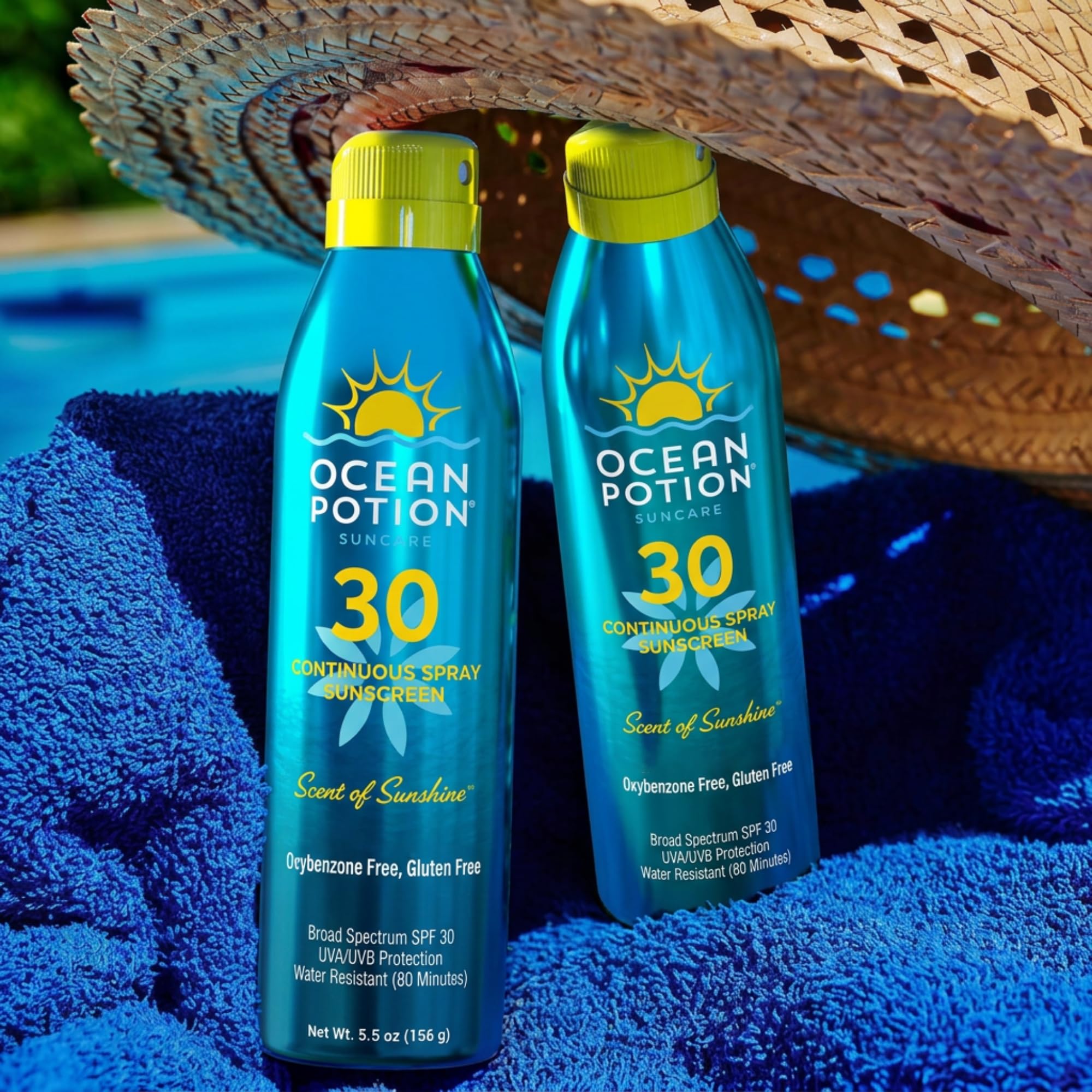 Ocean Potion ingredient label with Aloe and Vitamin E for hydration