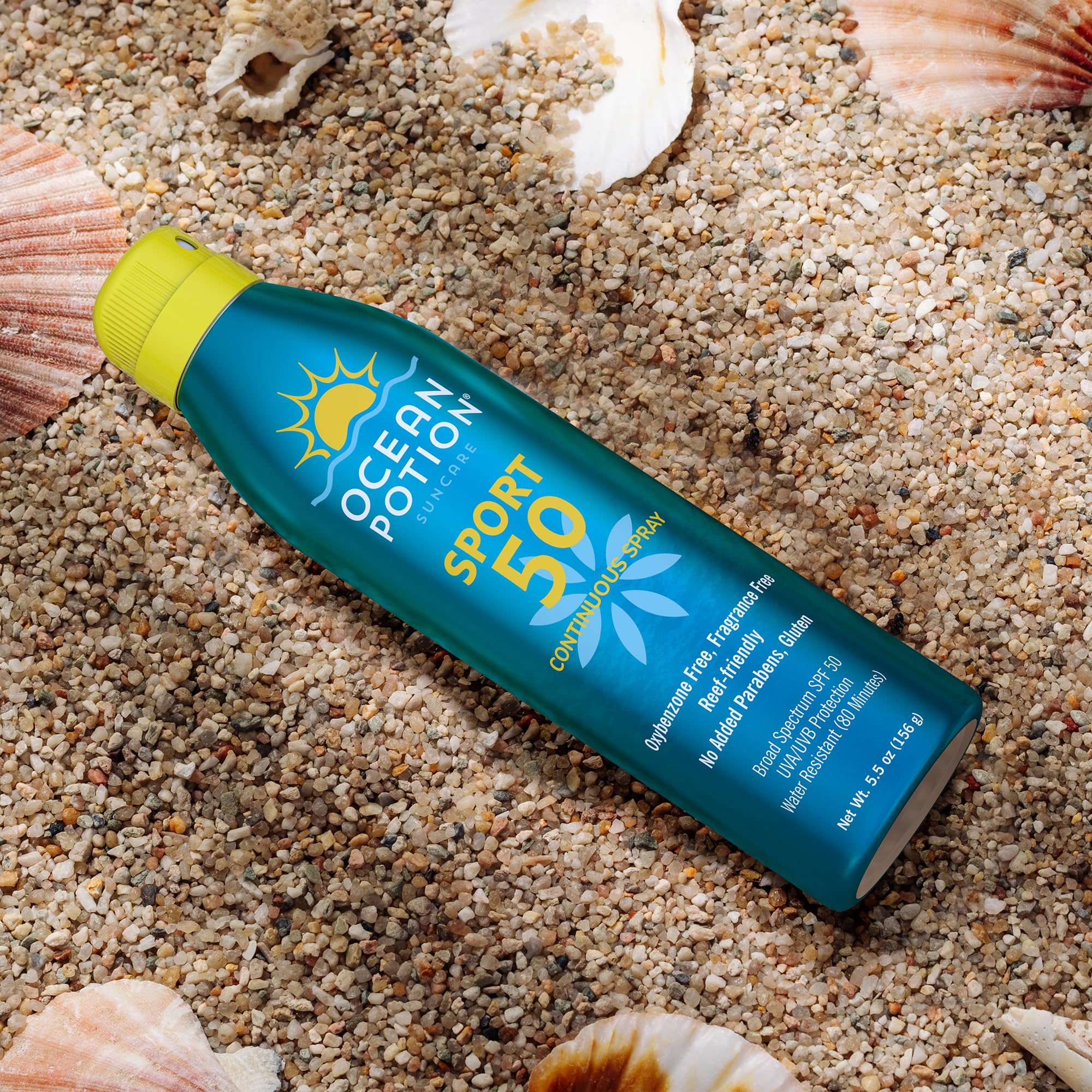 Ocean Potion ingredients label closeup highlighting vitamin E and aloe