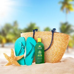 Ocean Potion held in hand for size comparison and portable after-sun care