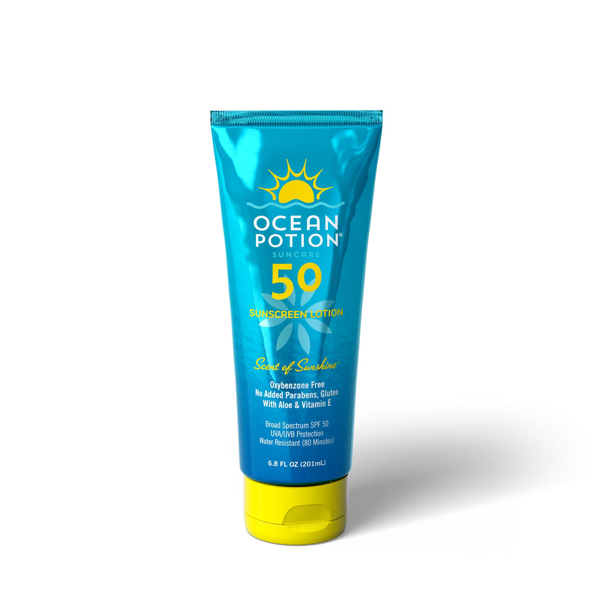 Ocean Potion front packaging showing SPF 50 and compact travel-friendly benefit