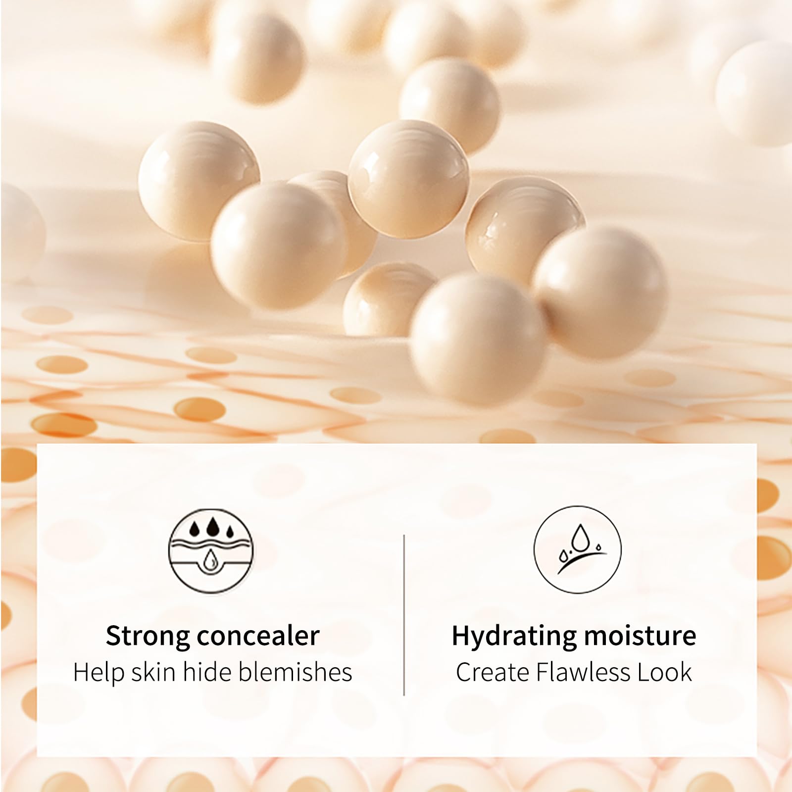 O'CHEAL texture close-up highlighting smooth blendable formula benefit