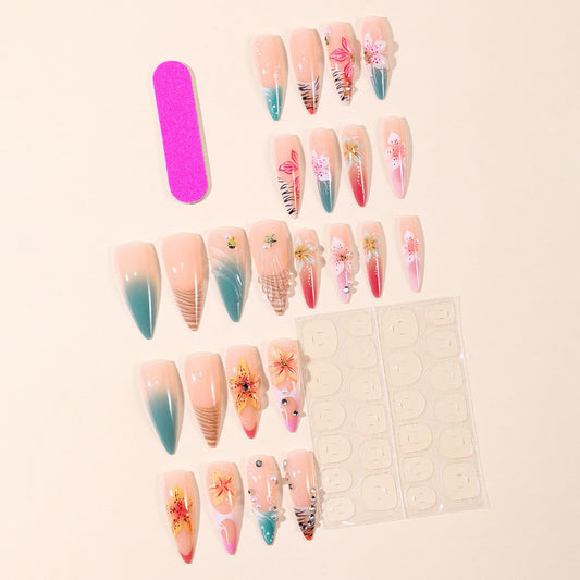 octoswave closeup of 3D floral and rhinestones highlighting texture and shine benefit eye-catching detail