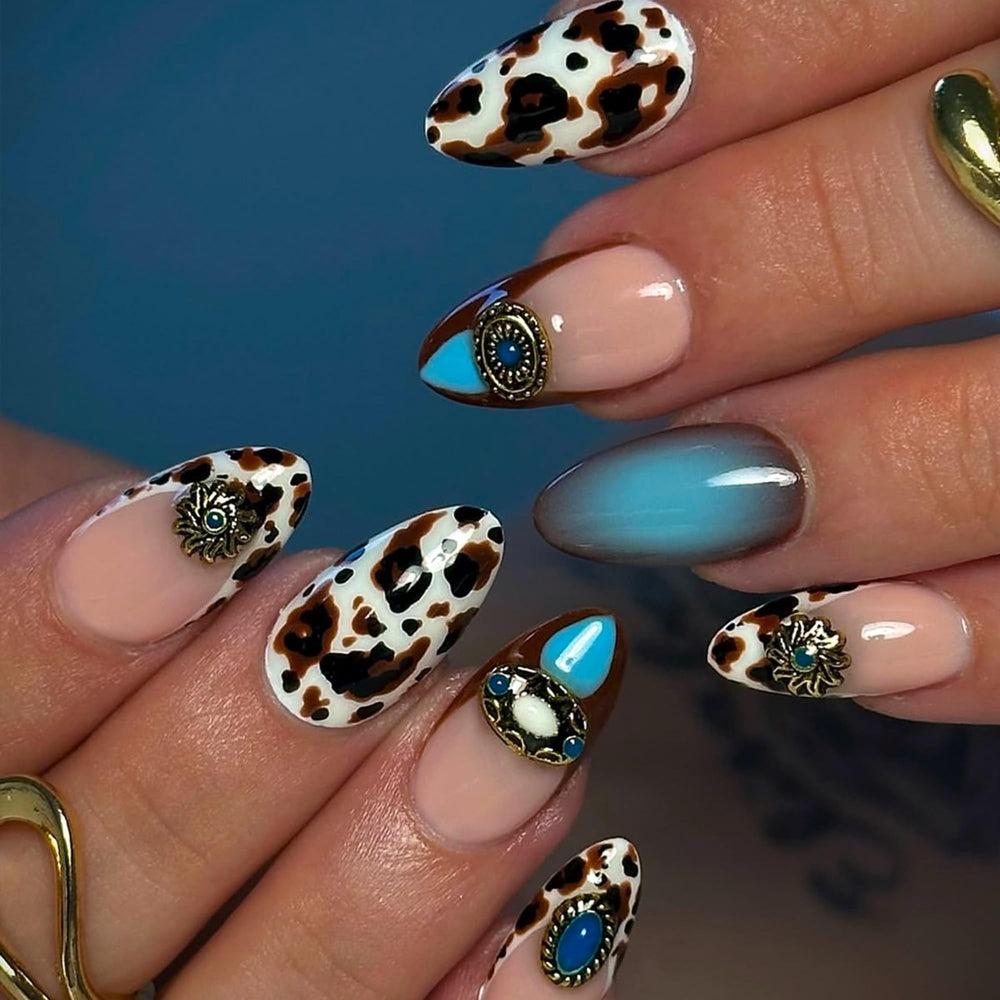 octoswave close-up cow print texture highlighting glossy finish and style