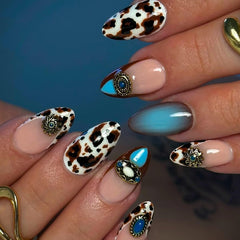octoswave close-up cow print texture highlighting glossy finish and style