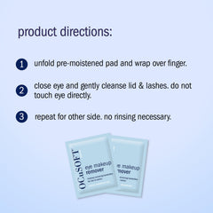 OCuSOFT towelette removing mascara from lashes, effective makeup removal benefit