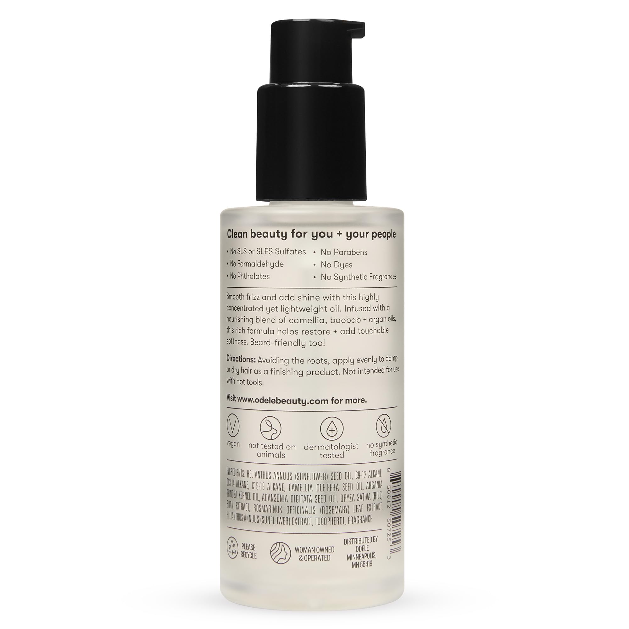Odele bottle on bathroom shelf in lifestyle scene suggesting everyday use