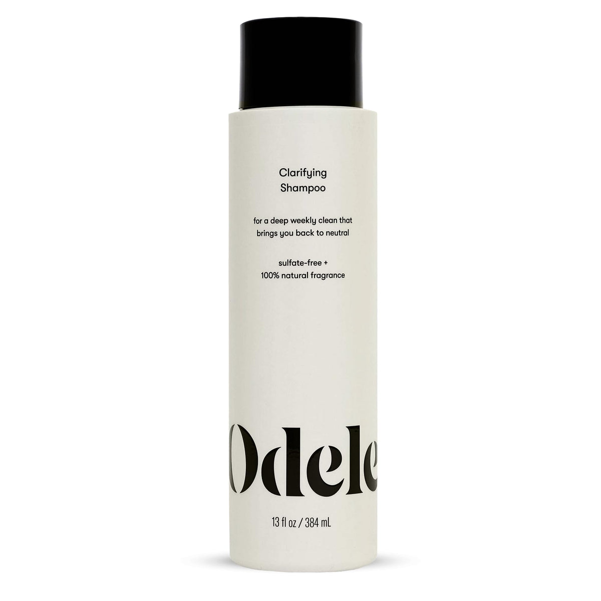 Odele bottle front view showing clarifying shampoo benefits