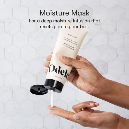 Odele open jar revealing creamy mask texture and rich conditioning slip