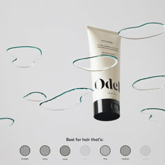 Pump dispenser detail of Odele emphasizing controlled application and no-mess use