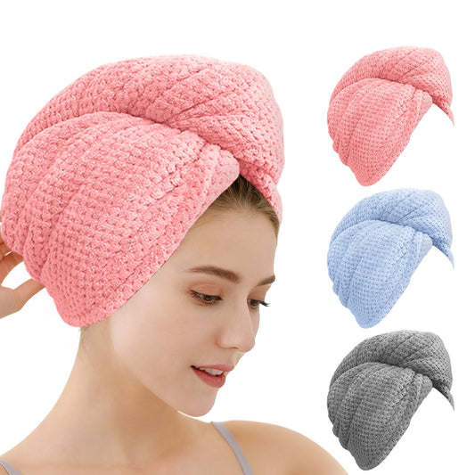 OEAGO front packaging showing three microfiber hair towels and compact gift-ready set
