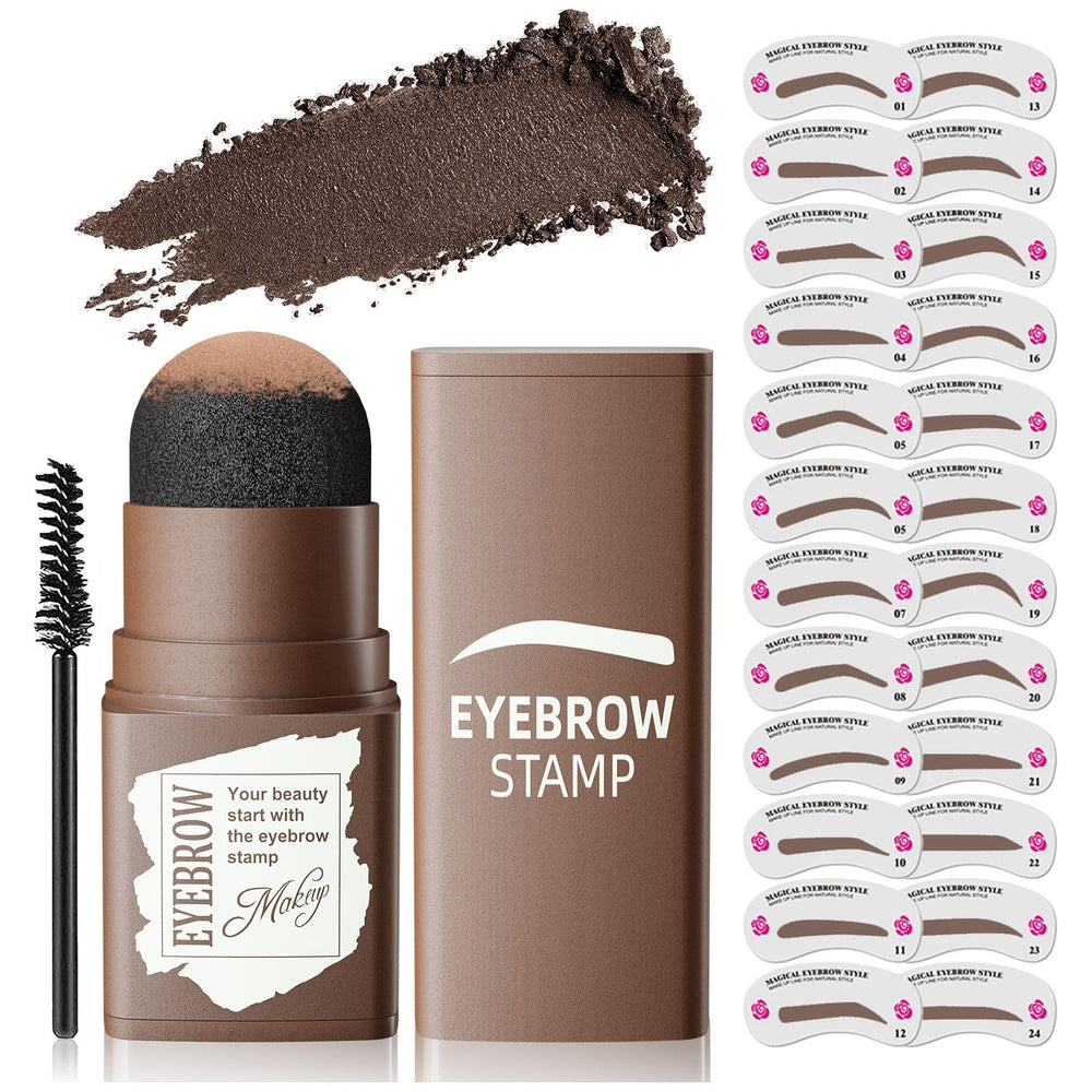OETUIOW front packaging showing full eyebrow stamp kit and contents for easy identification