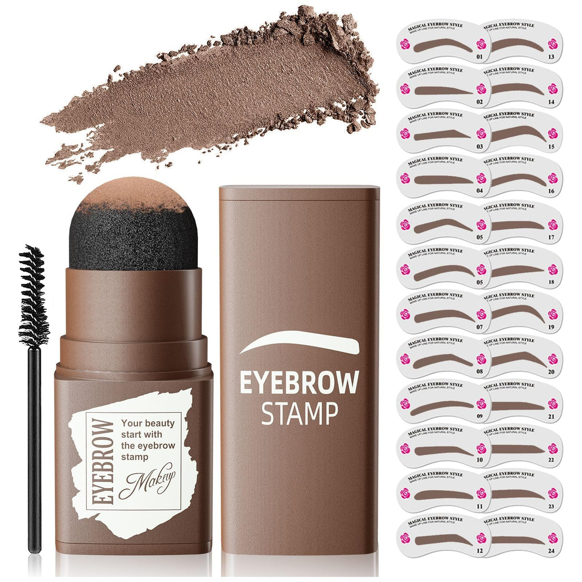 OETUIOW front packaging showing complete eyebrow stamp kit for easy application