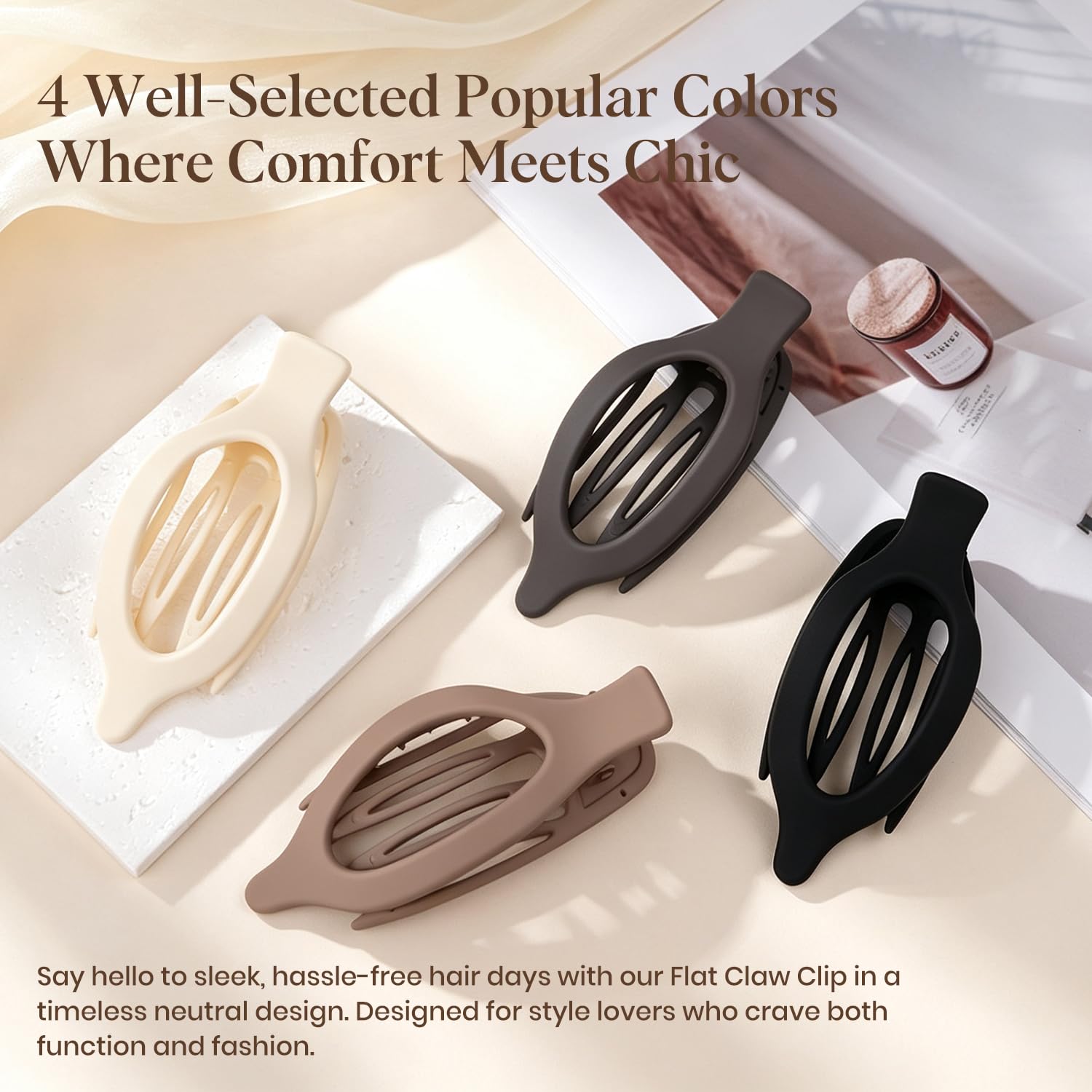 Oeusnael four color set arranged emphasizing versatile neutral styling benefit