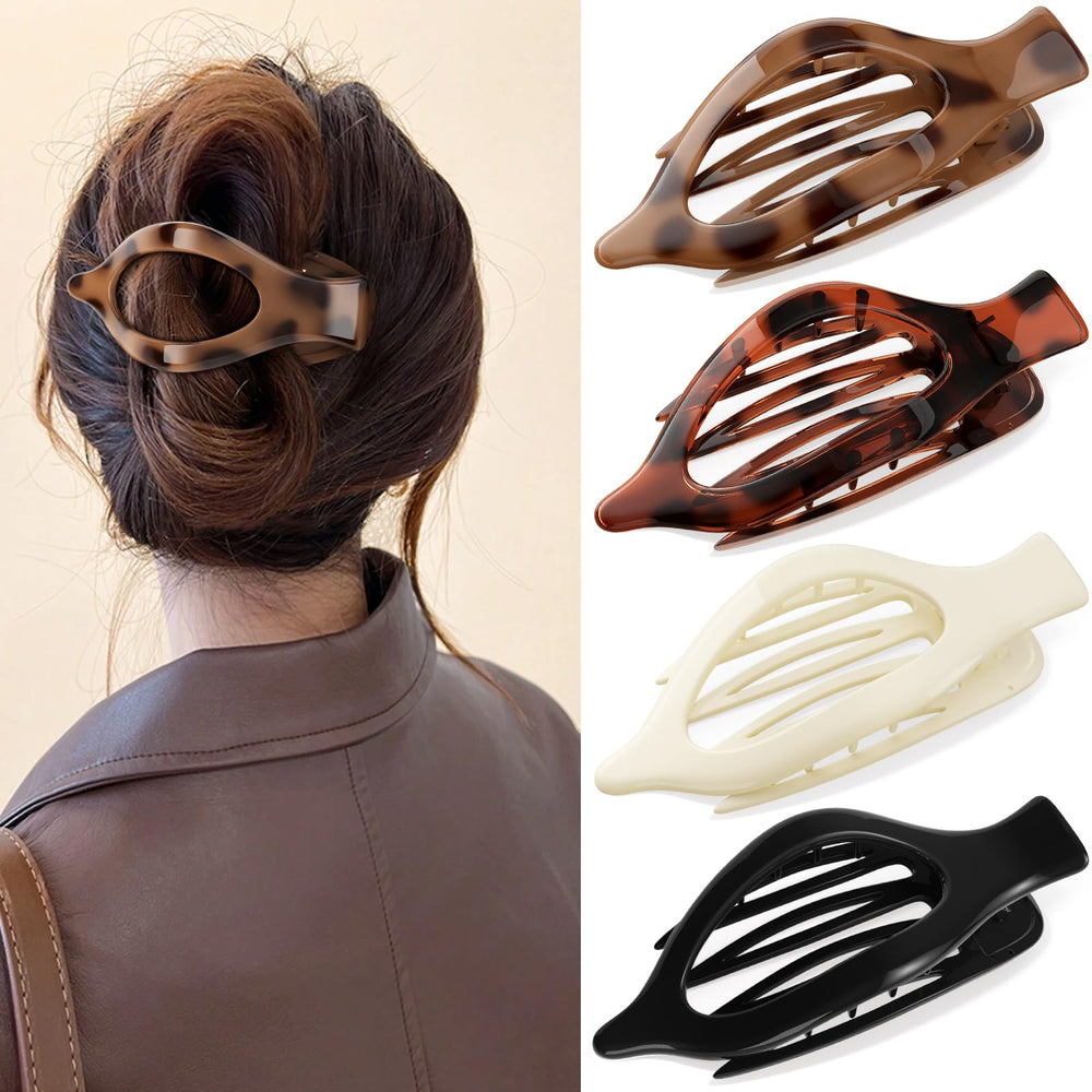 Oeusnael front packaging showing four flat clips, stylish storage benefit