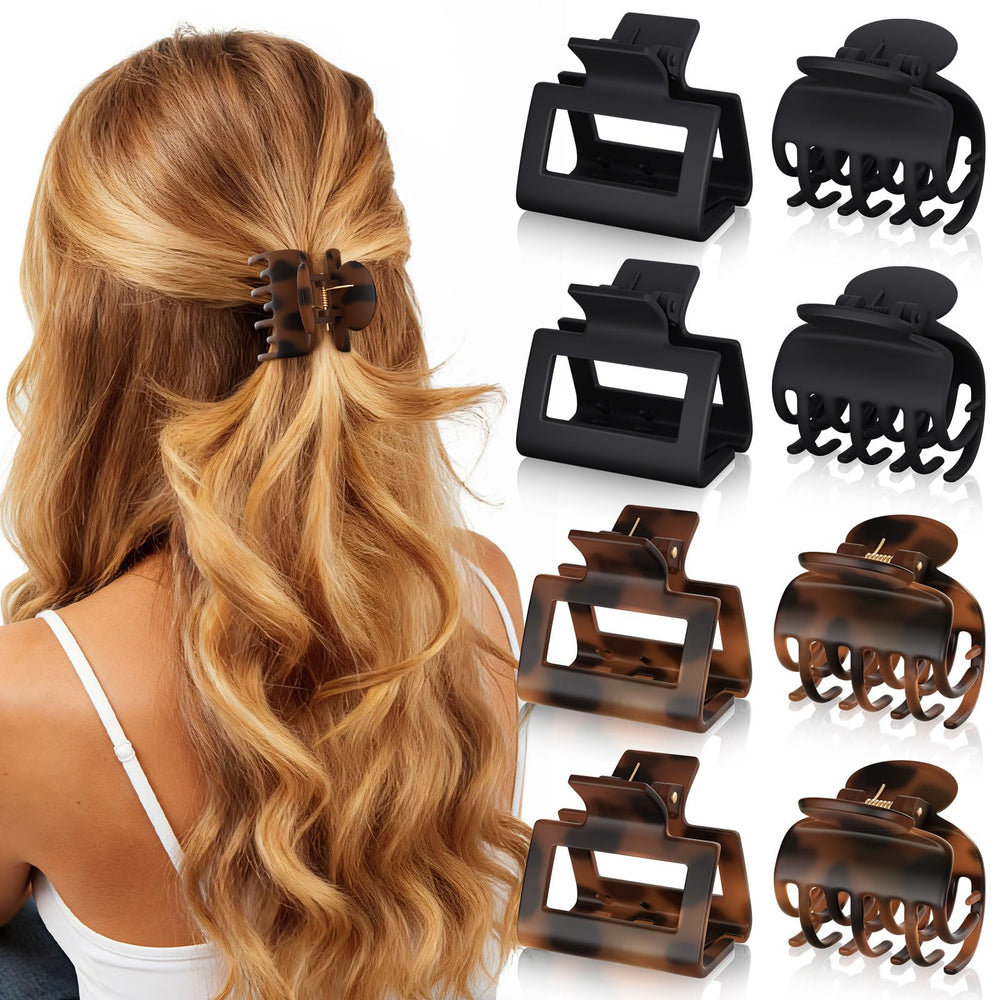 Oeusnael front packaging showing tortoise and black clips, stylish organization benefit