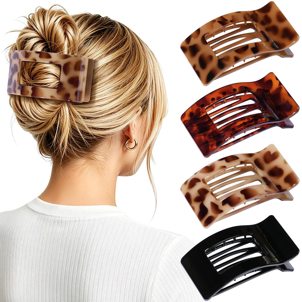 Oeusnael front view showing four flat clips and gift box, versatile set