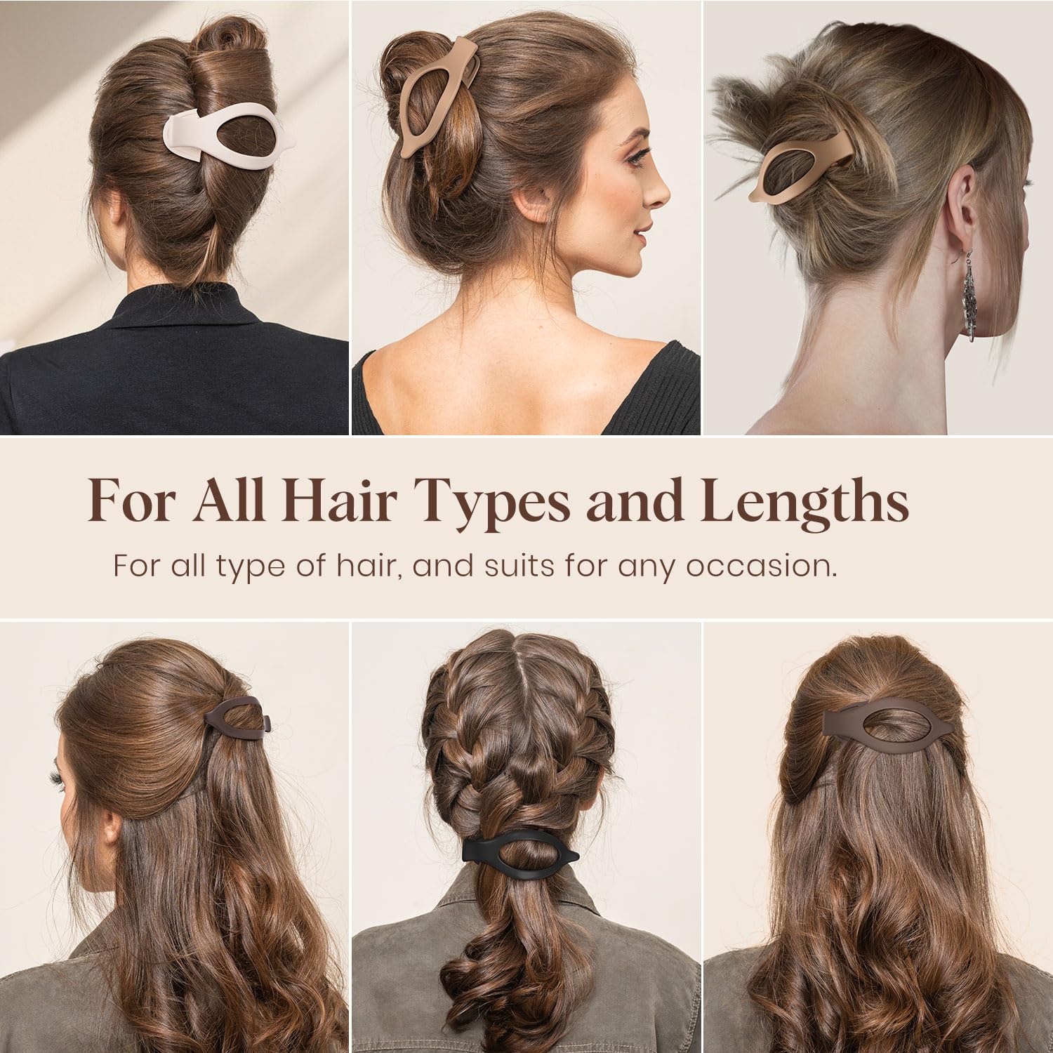 Oeusnael full updo held by clip showing strong hold without pulling or snagging