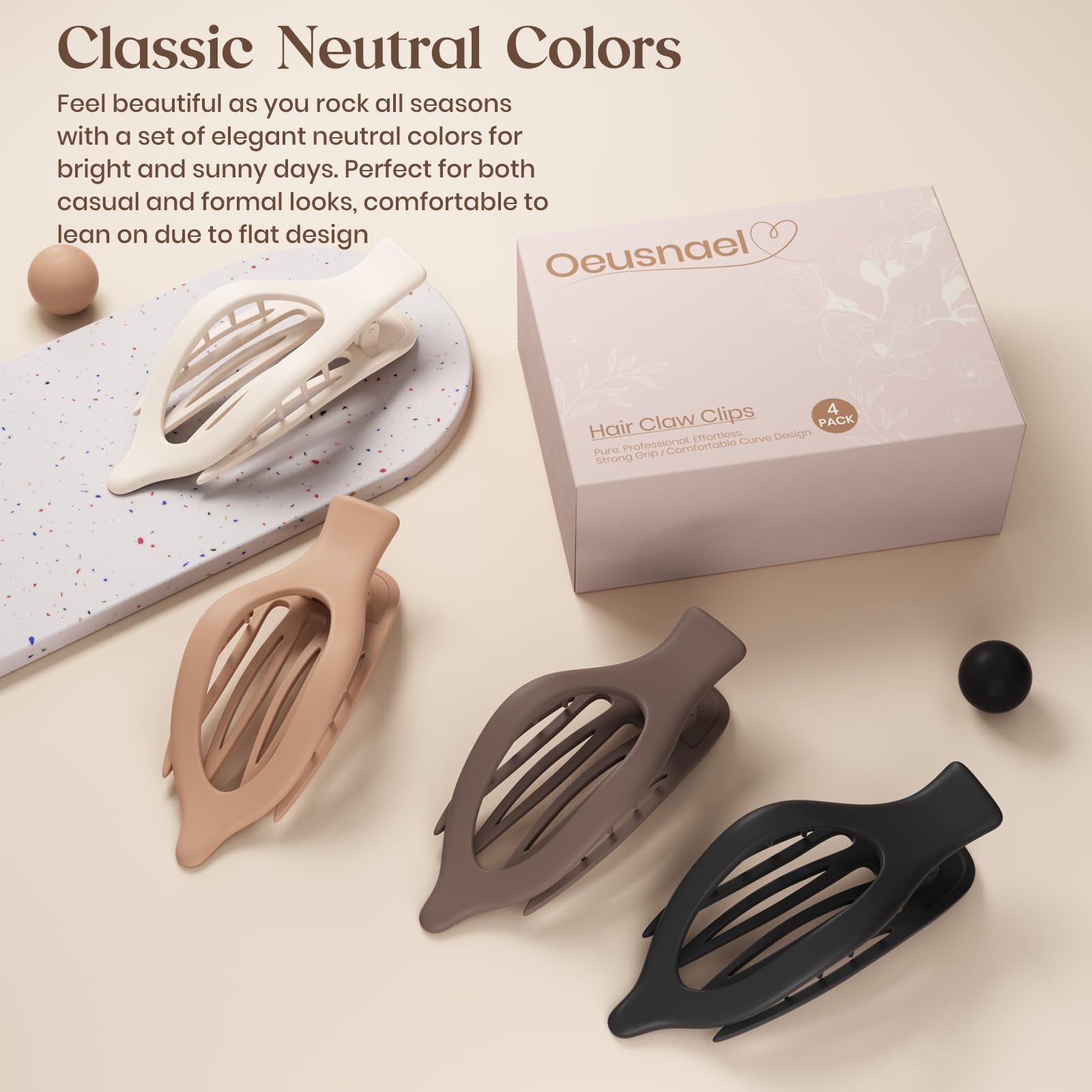 Oeusnael gift box presentation with clips arranged, ideal as ready-to-gift accessory