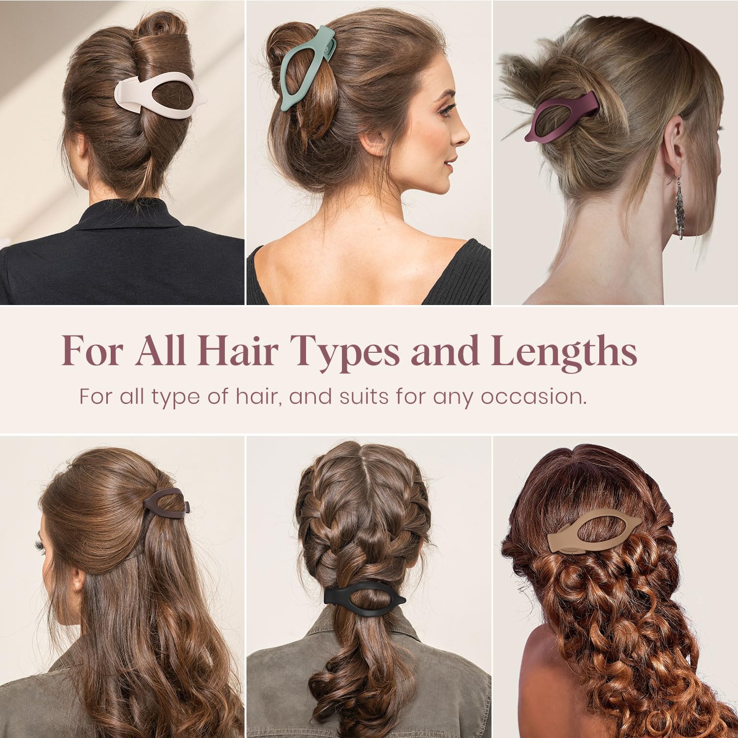 Oeusnael woman leaning back wearing clip demonstrating comfortable low-profile hold