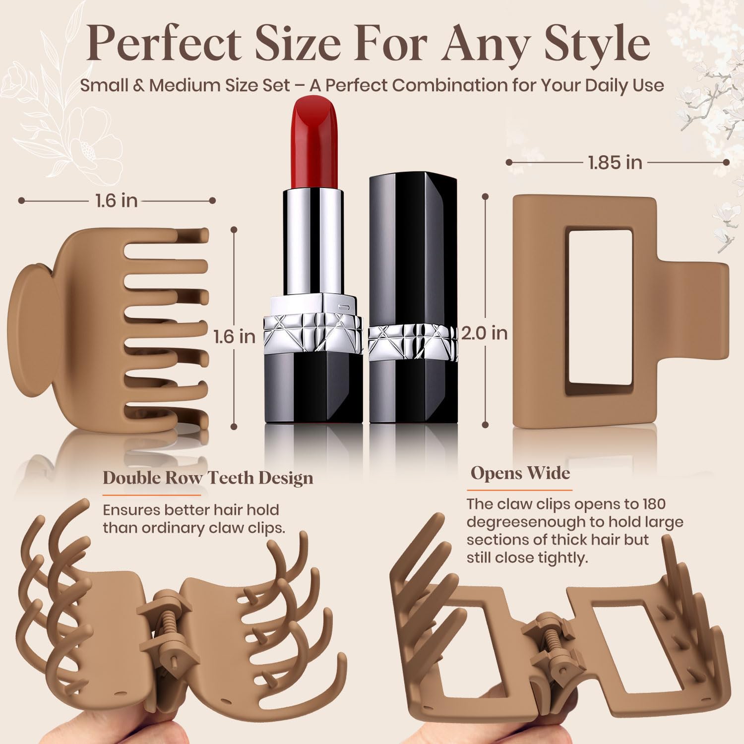 Oeusnael medium rectangle clip close-up highlighting secure grip and size