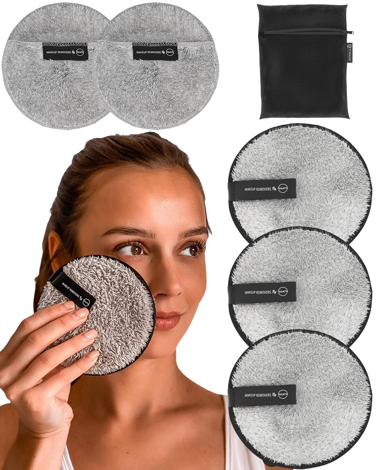 Ogato front packaging showing reusable pads and benefits