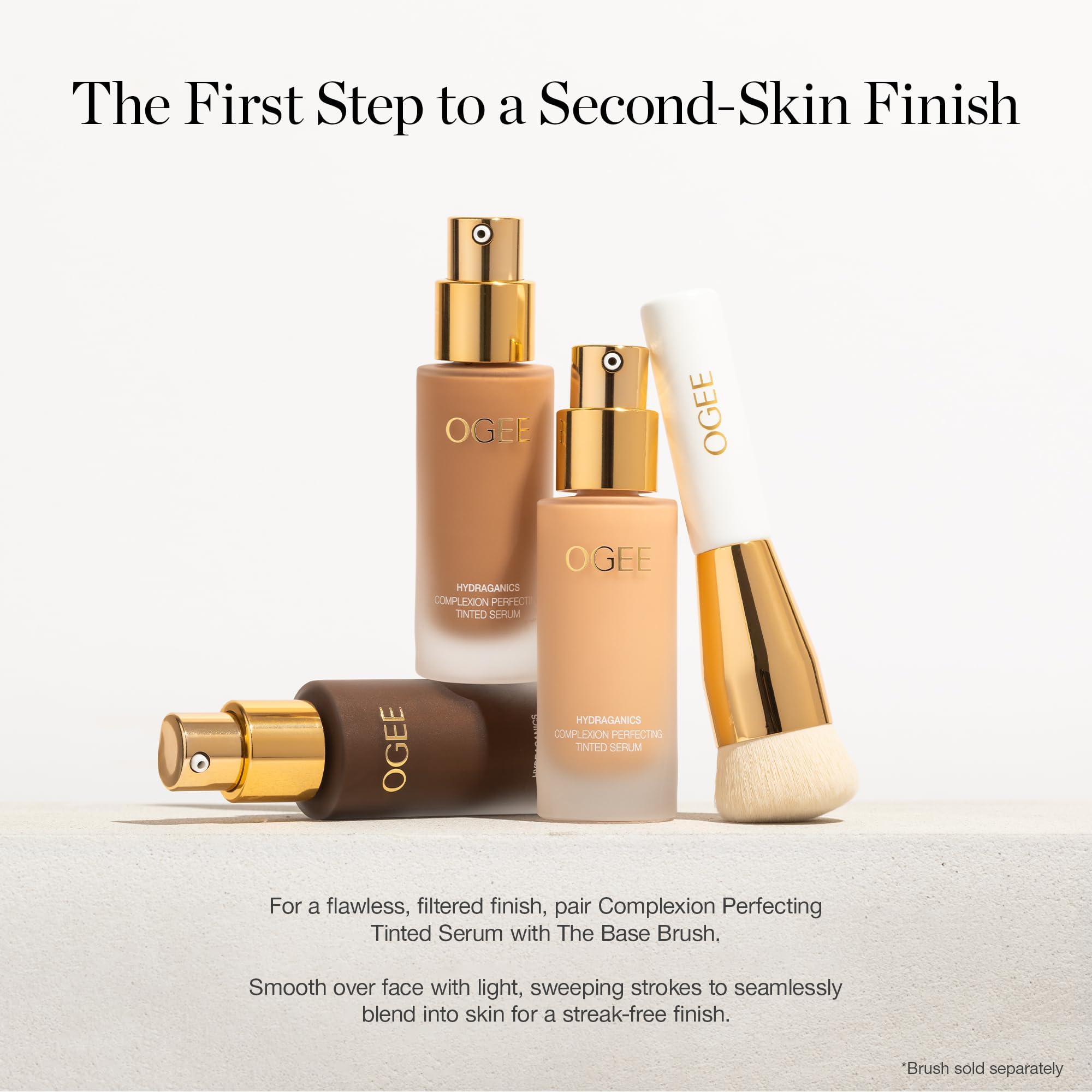 Ogee ingredients flatlay including Vitamin C and jojoba showing nourishing benefit