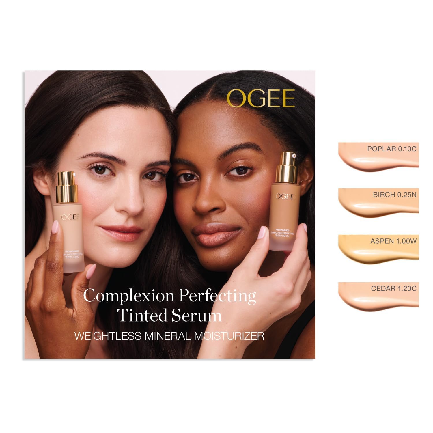 Ogee split face before and after showing subtle coverage benefit