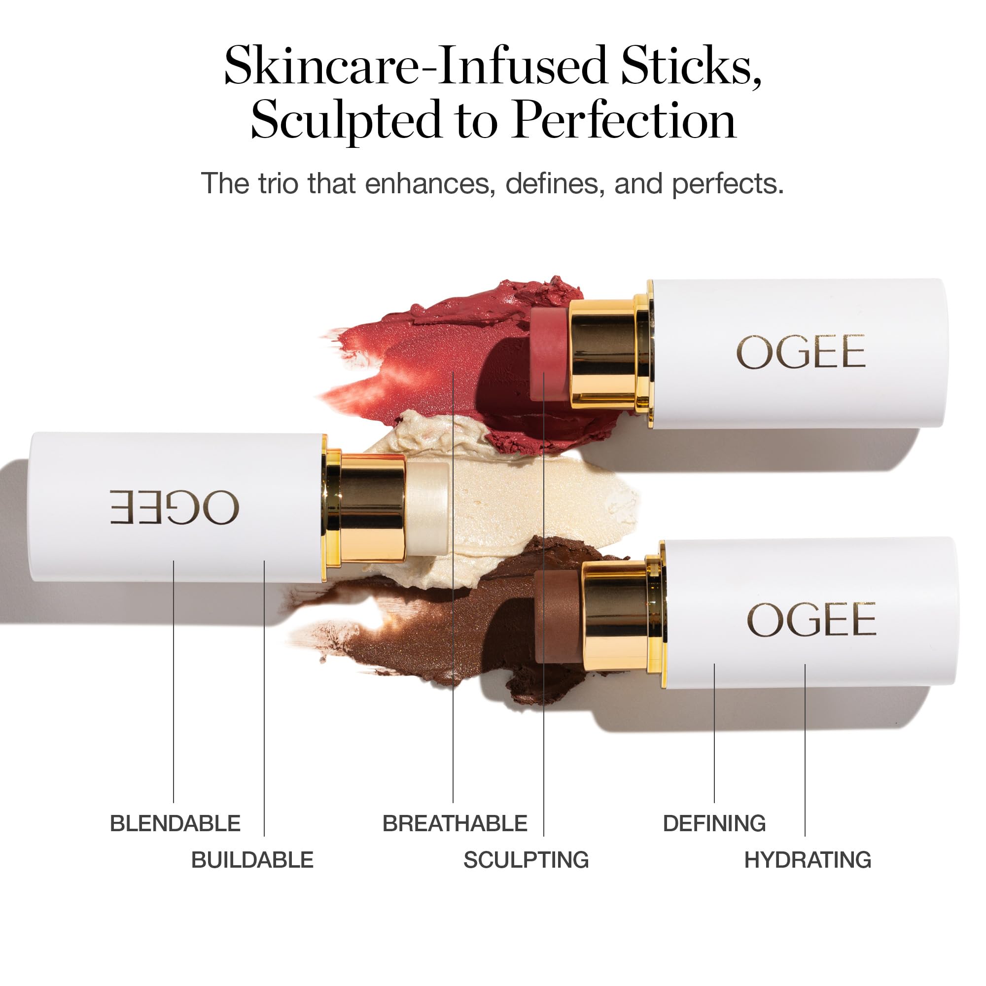 Ogee highlighter stick sheen reflecting light for natural glow