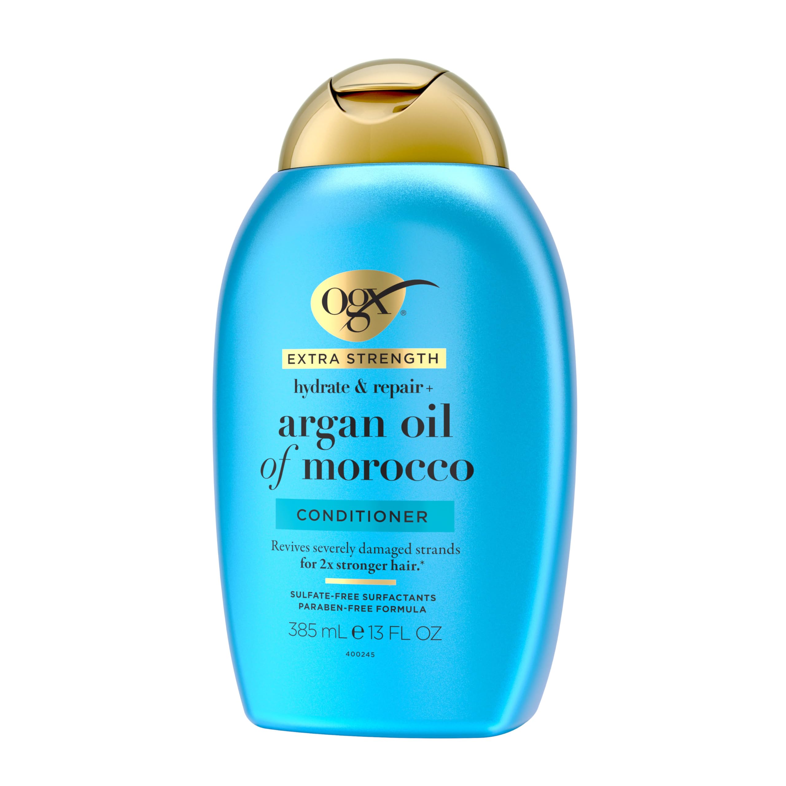 OGX hair after using conditioner showing smooth, shiny, touchable results